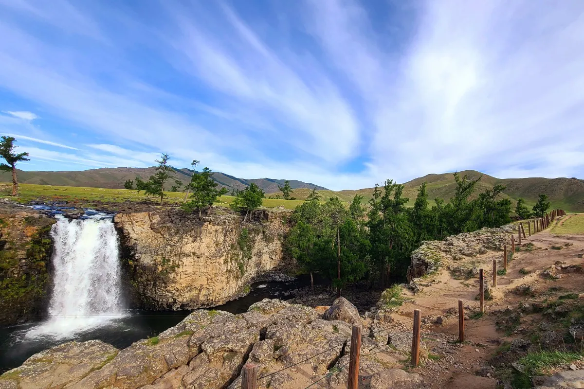Visit the breathtaking Orkhon Waterfall